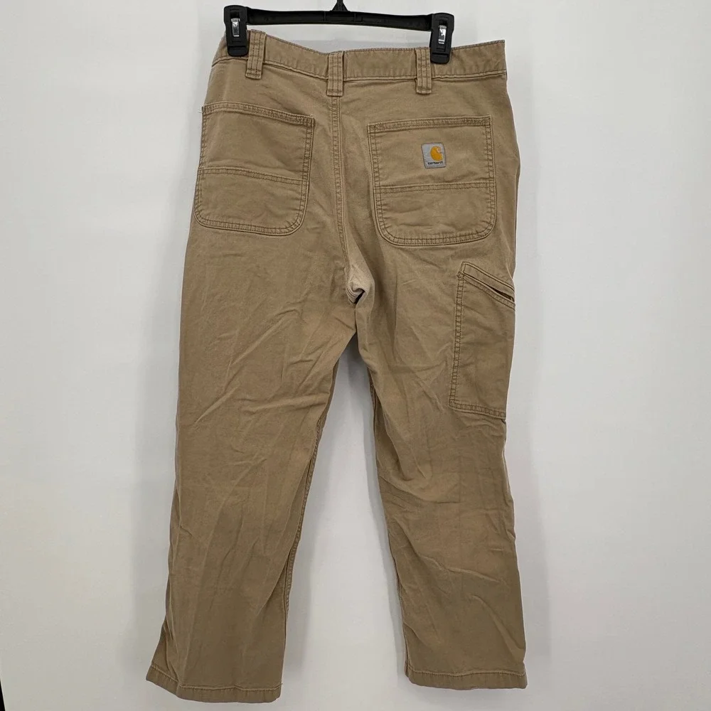 Lot of 2 Carhartt‎ Mens Rugged Flex Relaxed Fit Canvas Work Pants 34x30 Tan